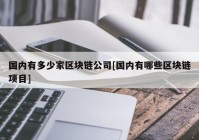 国内有多少家区块链公司[国内有哪些区块链项目]